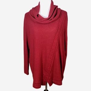 💸$10 Croft & Barrow 1X Women's Knit Asymmetric Front Sweater